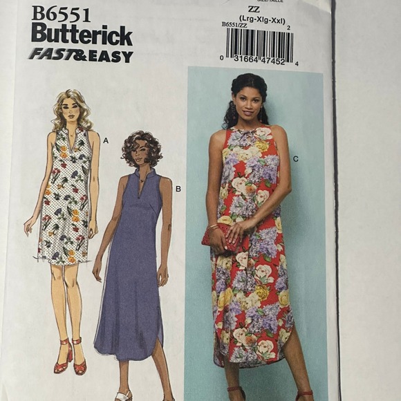 Butterick Other - Butterick Sewing Pattern B6551 Misses Dress Lrg-Xlg-Xxl Multicolor